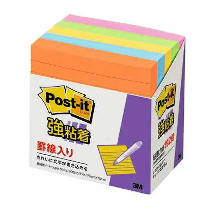 3M 75x 75mm 罫線入り強粘着メモ(90枚x5個/5色) ファイル 4550061707210 EA762GA-181(CDC)【別送品】