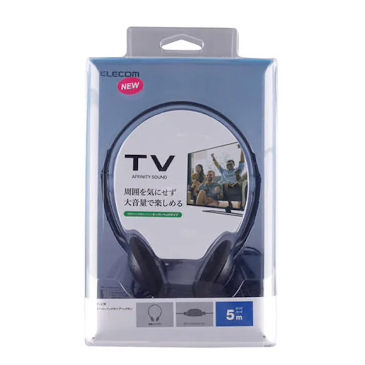 エレコム ステレオヘッドホン(リアバンドタイプ) 5m EA763BC-20B 4550061443798【別送品】