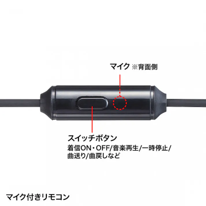 サンワサプライ ステレオイヤホン(マイク付) 1.2m EA763BC-66 4550061986479【別送品】
