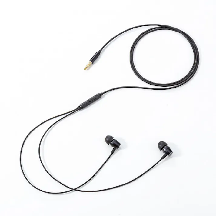 サンワサプライ ステレオイヤホン(マイク/音量調整付) 1.2m EA763BC-67 4550061987452【別送品】