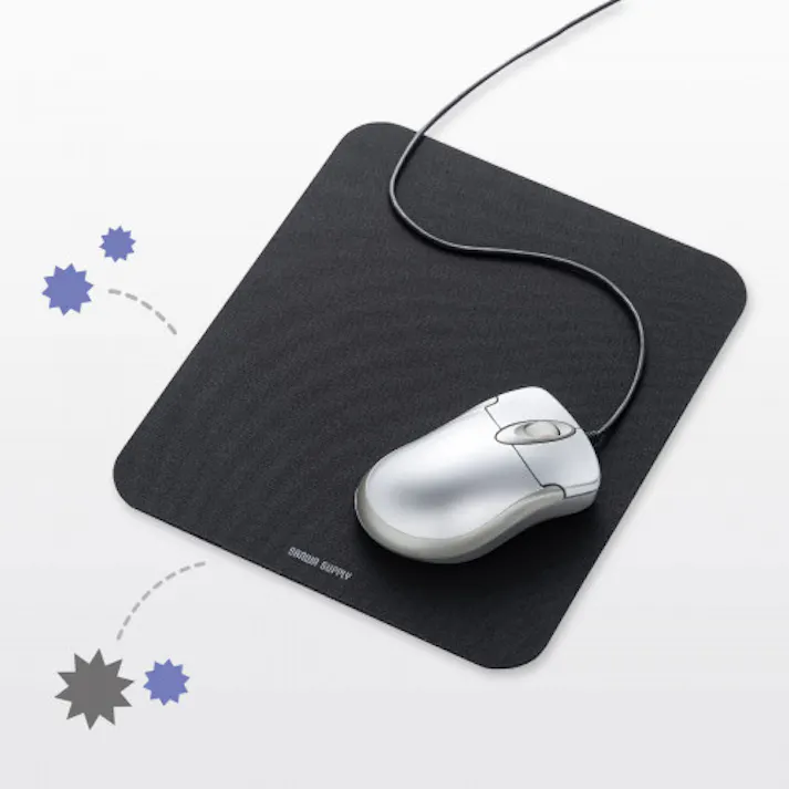 サンワサプライ 180x220mm マウスパッド(抗菌/ブラック) オフィス用品、備品 4550061992371 EA764-56(CDC)【別送品】