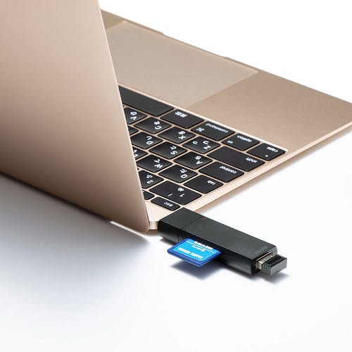 サンワサプライ カードリーダー(SD+microSDカード用/Aポート/Type C