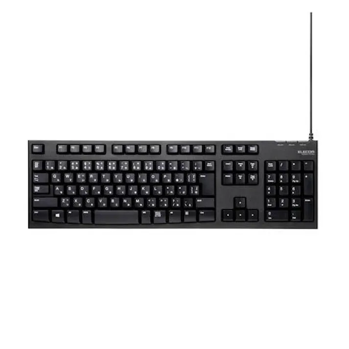 エレコム 452x138x29.6mm キーボード(USB/ブラック) オフィス用品、備品 4518340305946 EA764AB-13B(CDC)【別送品】