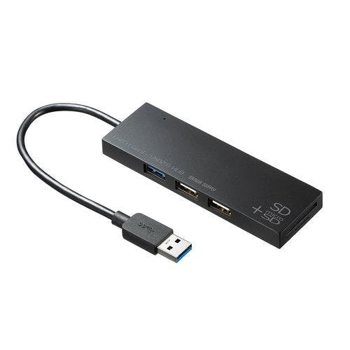 サンワサプライ USB2.0+3.0 コンボハブ(カードリーダー付) [2+1ポート] EA764AD-87A 4550061887066【別送品】