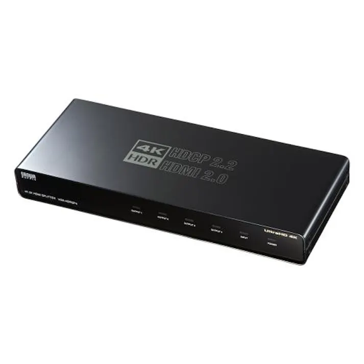 サンワサプライ 4K/60Hz・HDR対応HDMI分配器(4分配) オフィス用品、備品 4550061804629 EA764AE-27(CDC)【別送品】