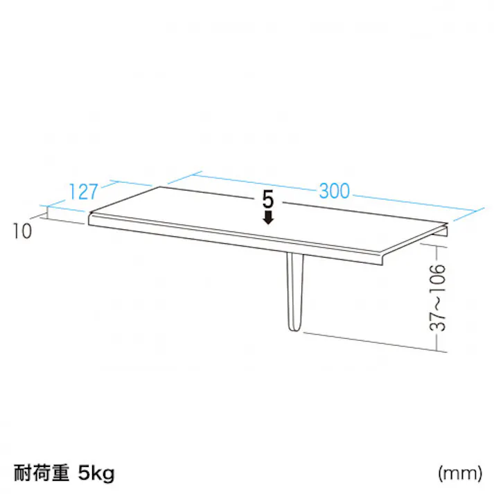 サンワサプライ ディスプレイ用小物棚 300x127x37mm EA764AG-176 4550061004005【別送品】