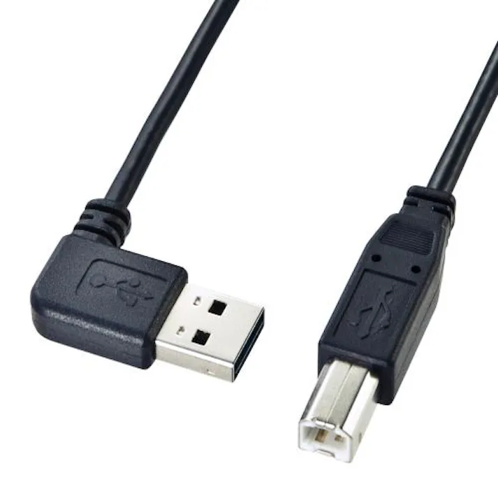 サンワサプライ 2.0m 両面挿せるUSBケーブル(A-B/2.0対応/L型) オフィス用品、備品 4550061688267 EA764AJ-108(CDC)【別送品】