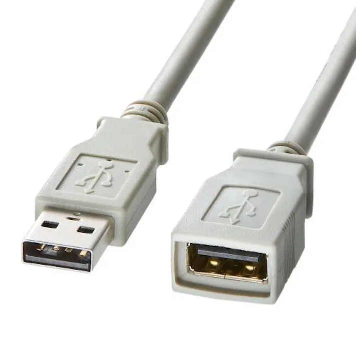 サンワサプライ 1.0m USB延長ケーブル(A-A/2.0対応/グレー) オフィス用品、備品 4550061687338 EA764AJ-211(CDC)【別送品】