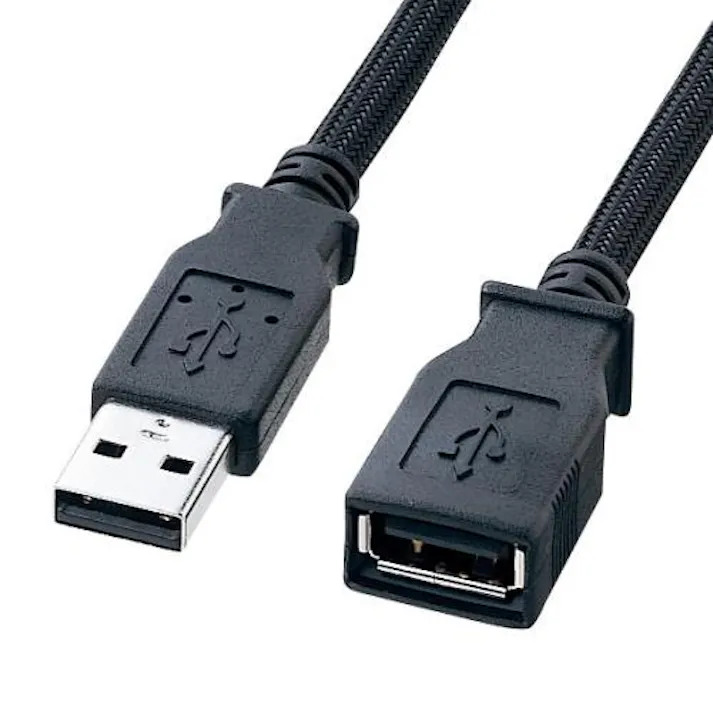 サンワサプライ 2.0mUSB延長ケーブル(A-A/2.0対応/ナイロンメッシュ オフィス用品、備品 4550061688236 EA764AJ-225(CDC)【別送品】