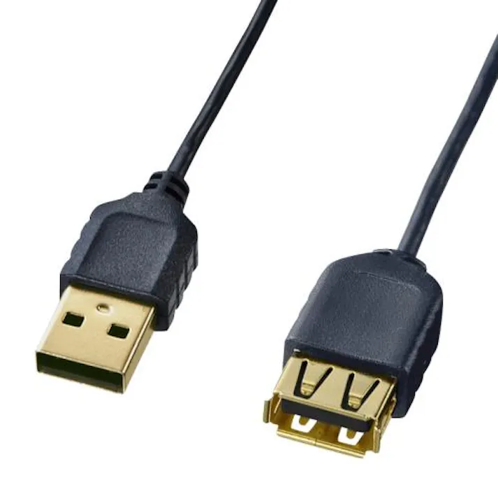 サンワサプライ 1.0m USB延長ケーブル(A-A/2.0対応/極細) オフィス用品、備品 4550061688939 EA764AJ-232(CDC)【別送品】