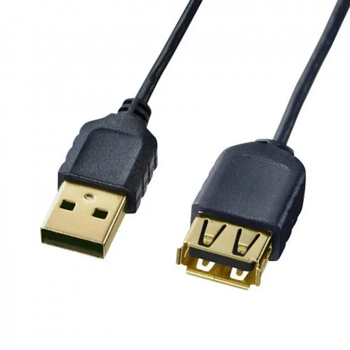 サンワサプライ 2.0m USB延長ケーブル(A-A/2.0対応/極細) オフィス用品、備品 4550061932360 EA764AJ-234A(CDC)【別送品】
