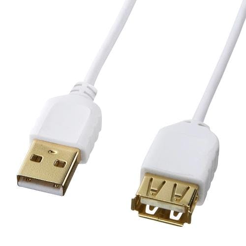 サンワサプライ USB延長ケーブル(A-A/2.0対応/極細) 0.5m EA764AJ-236 4550061689721【別送品】