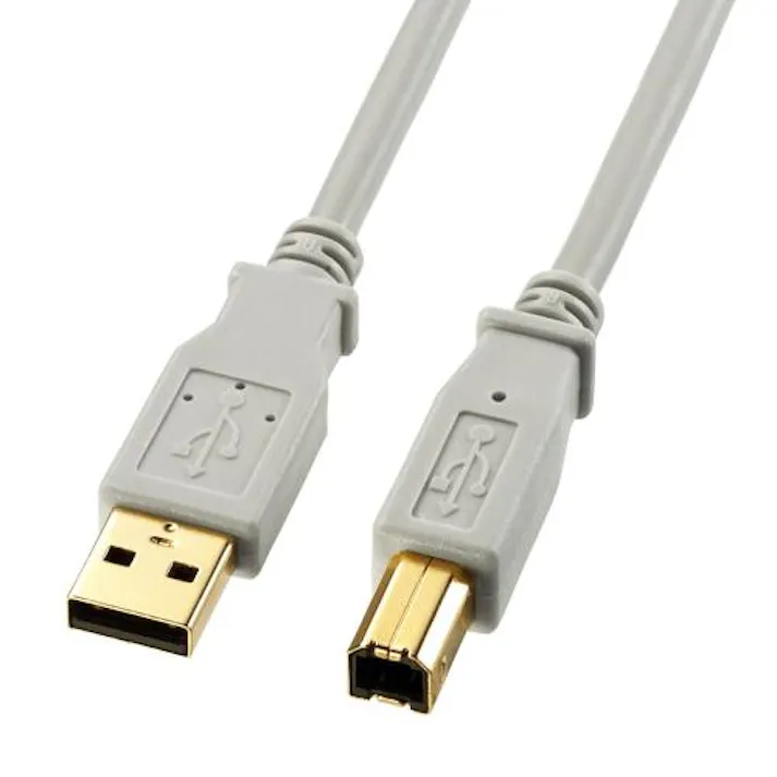 サンワサプライ 1.5m USBケーブル(A-B/2.0対応/金メッキ/グレー) オフィス用品、備品 4550061690598 EA764AJ-74(CDC)【別送品】
