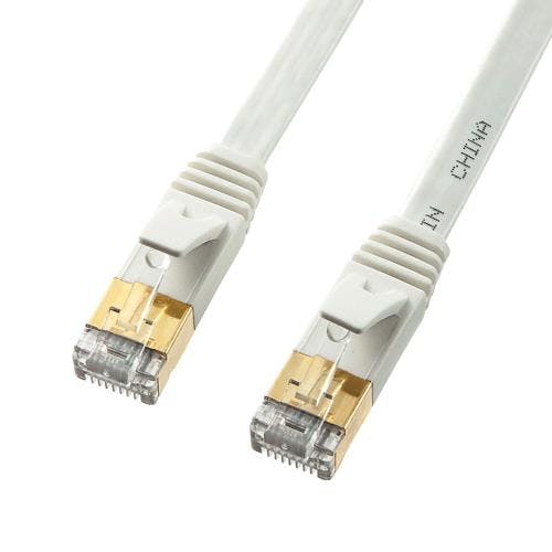 サンワサプライ フラットLANケーブル(CAT7/ホワイト) 1m EA764BB-140 4550061811085【別送品】