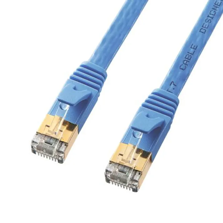 サンワサプライ 15 m フラットLANケーブル(CAT7/ブルー) オフィス用品、備品 4550061813034 EA764BB-154(CDC)【別送品】