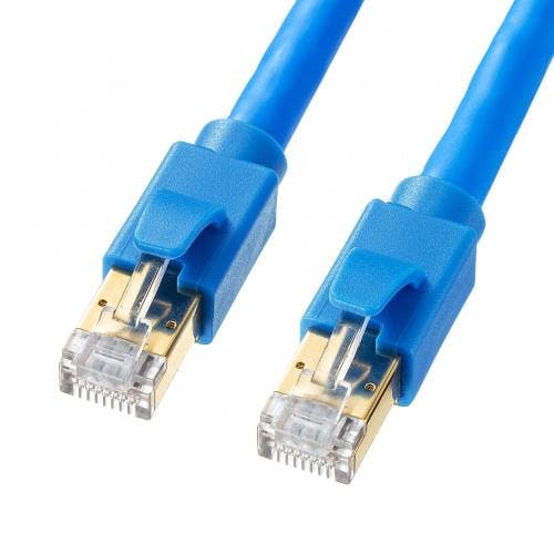サンワサプライ LANケーブル(CAT8/ScTPタイプ/ブルー) 2m EA764BB-453 4550061960233【別送品】