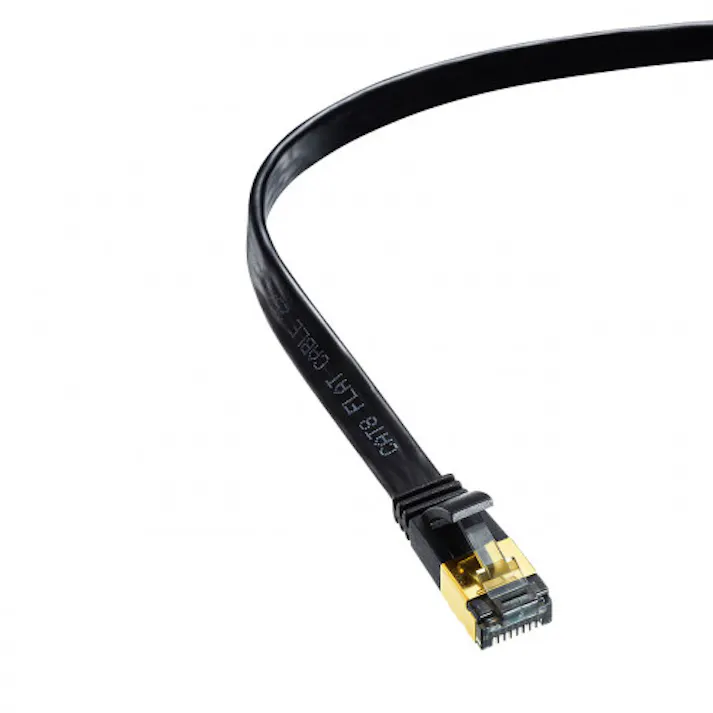 サンワサプライ フラットLANケーブル(CAT8/ブラック) 7m EA764BB-466 4550061960950【別送品】
