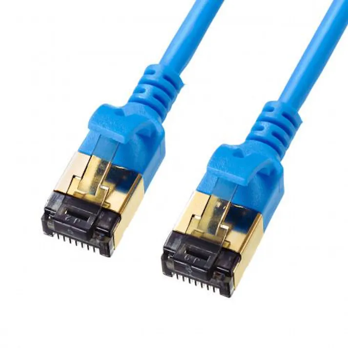 サンワサプライ 1 m LANケーブル(CAT8/スリム/ScTPタイプ/ブルー) オフィス用品、備品 4550061990339 EA764BB-473(CDC)【別送品】