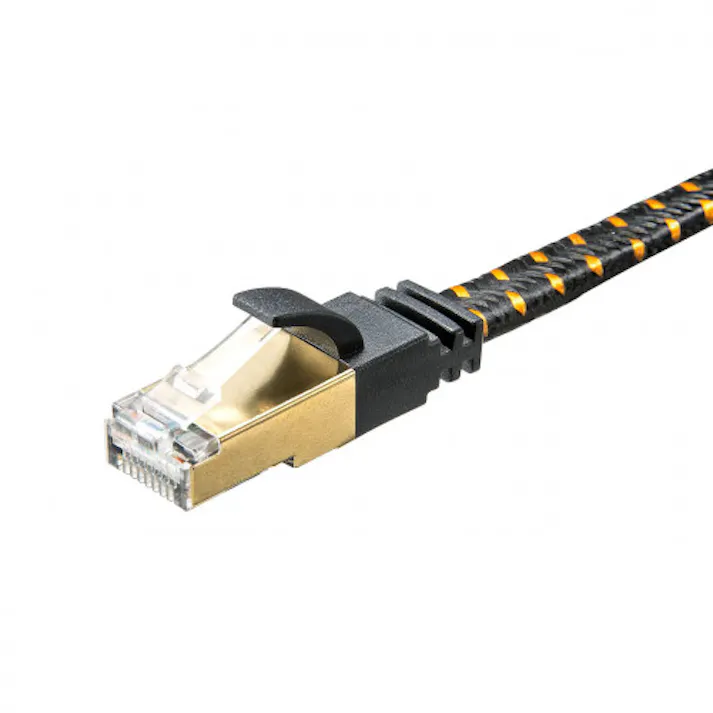 サンワサプライ フラットLANケーブル(CAT8/メッシュ/ブラック) 5m EA764BB-485 4550061961001【別送品】