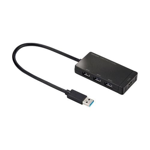 サンワサプライ 3ポートハブ(HDMIポート搭載) [USB3.2 Gen1] EA764BY-165 4550061673805【別送品】