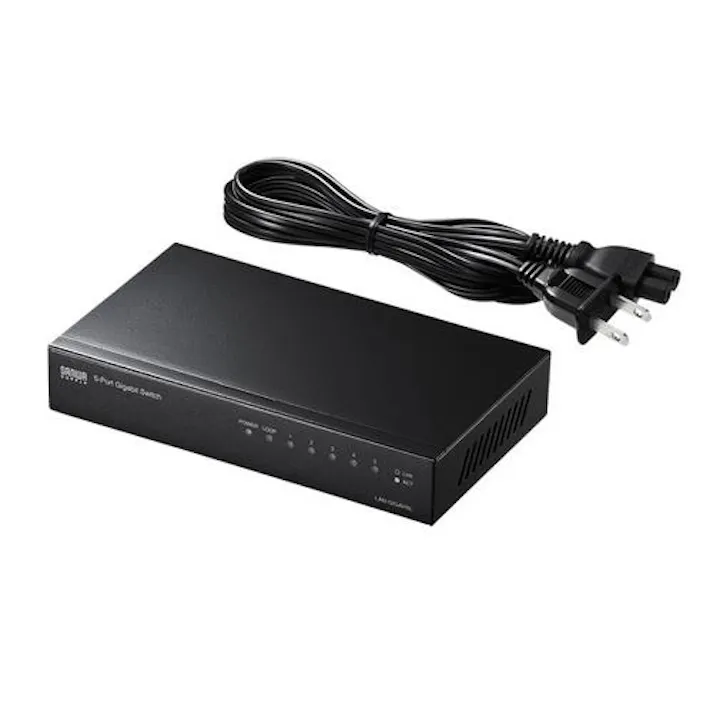 サンワサプライ スイッチングハブ(ギガビット対応/5ポート/メタル筐体) オフィス用品、備品 4550061673393 EA764BY-56(CDC)【別送品】