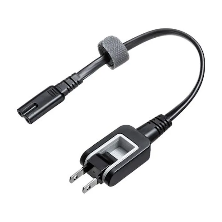 サンワサプライ 電源コード(2P/スイングプラグ/0.2m) AC125V/12A EA764CD-31 4550061674345【別送品】