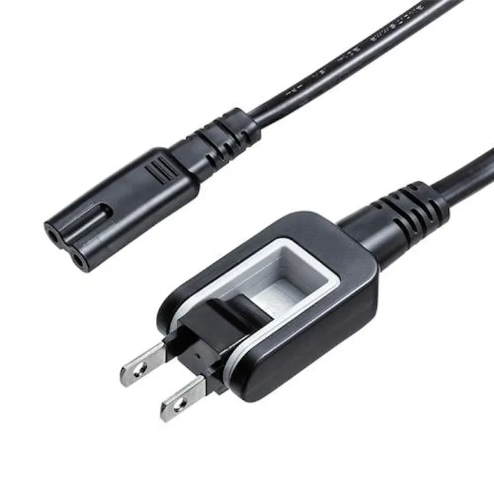 サンワサプライ AC125V/12A 電源コード(2P/スイングプラグ/1.0m) オフィス用品、備品 4550061674352 EA764CD-32(CDC)【別送品】