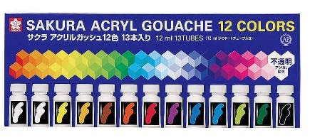 サクラクレパス 13本組 アクリル絵具 画材 4550061763780