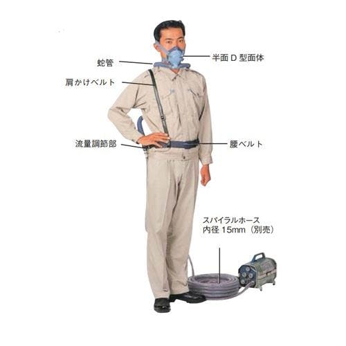 送気マスク(電動送風機型/1本蛇管) EA800MT-1 4550061108574【別送品】