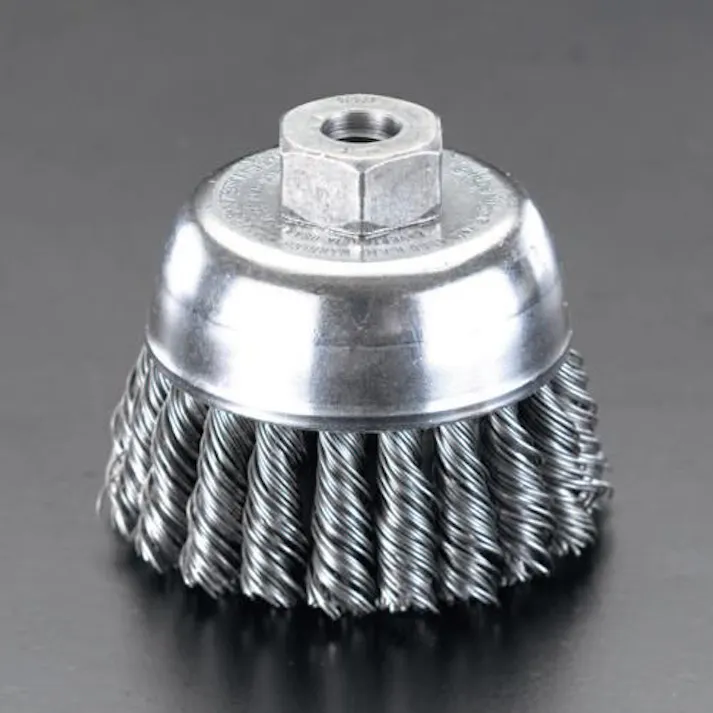 ESCO 70mm/M10 ワイヤーブラシ(カップ型/スチール製ツイスト) ディスクグラインダ用オフセット・フレキシブル砥石、ワイヤーブラシ 4518340584433 EA809YL-1(CDC)【別送品】