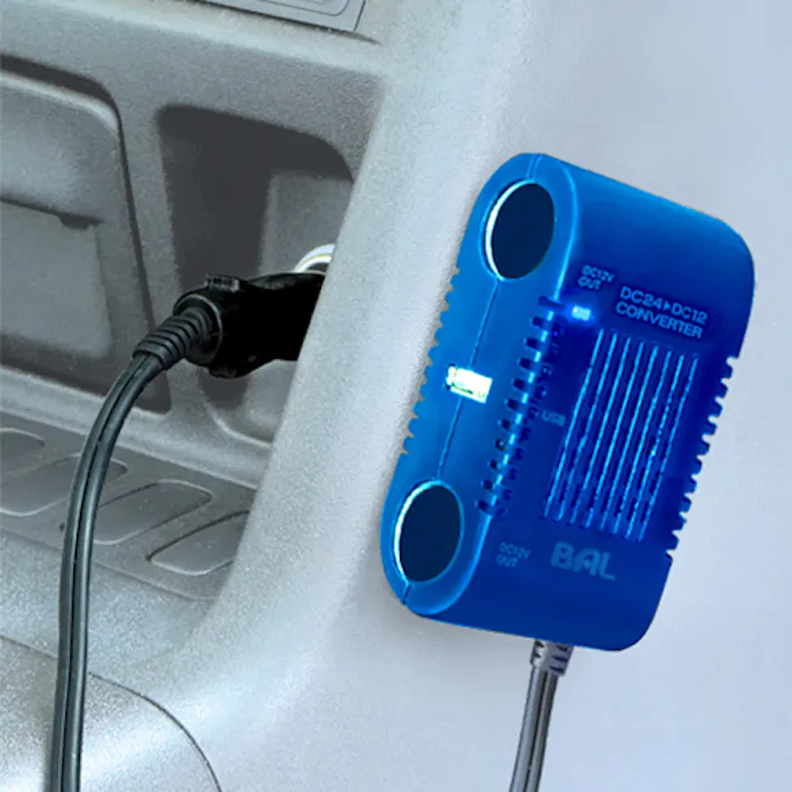 大橋産業(BAL) コンバーター DC24V→DC12V/15A(USB 2.4A) EA812JK-2 4550061821046【別送品】