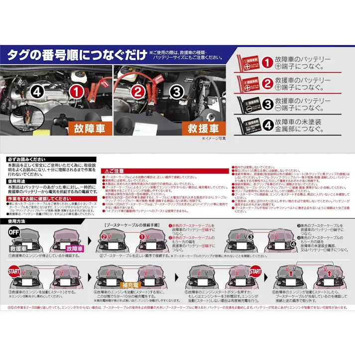 大自工業(Meltec) ブースターケーブル 100A EA812JX-101 4550061901014【別送品】