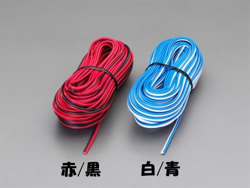 自動車用コード 1.25平方ミリメートルx25m [VFF/赤/黒] EA812JY-271 4548745781458【別送品】