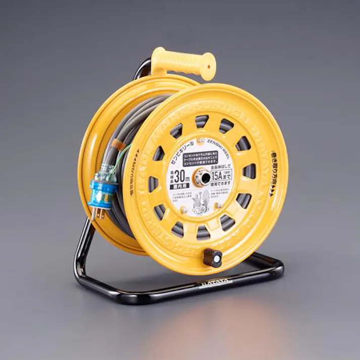 ハタヤリミテッド(HATAYA) AC125V/15A/30m コードリール(漏電遮断器/アース付) ポータブル型コードリール 4550061517055 EA815BG-30(CDC)【別送品】