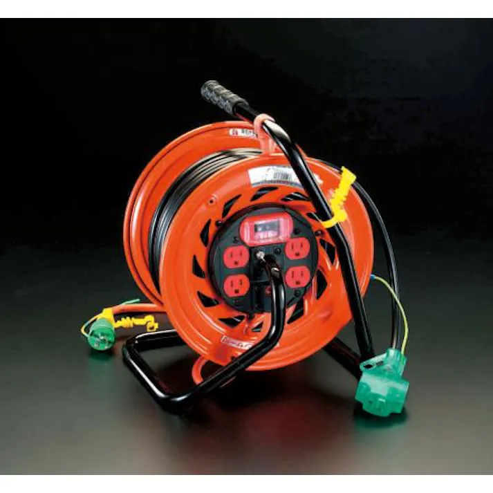 日動工業 AC125V/30m コンセント固定リール(元置・過負荷遮断) ポータブル型コードリール 4518340433229 EA815DA-14(CDC)【別送品】