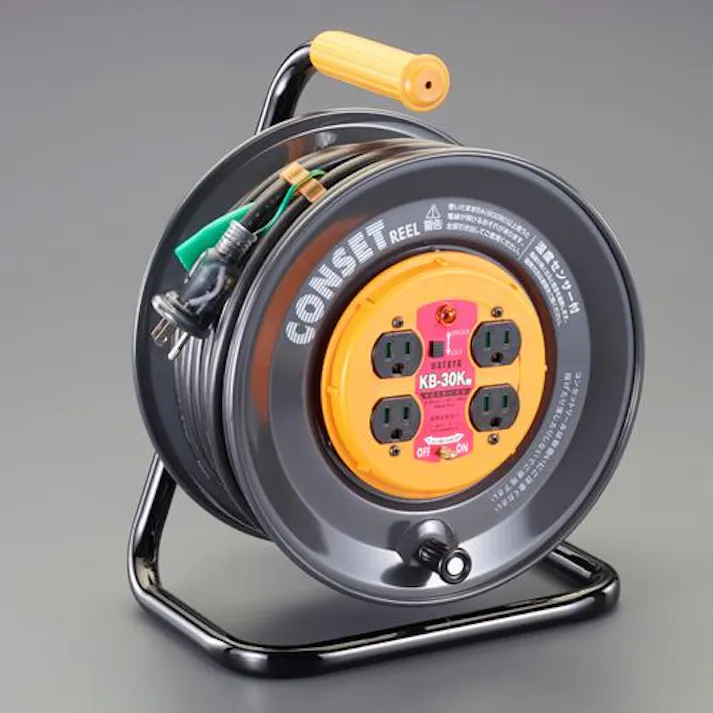 ハタヤリミテッド(HATAYA) AC125V/15A/30m コンセント固定リール(漏電遮断) ポータブル型コードリール 4518340741157 EA815FC-30(CDC)【別送品】