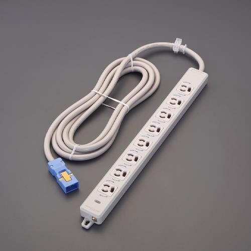 明工社 タップ(8口・ハーネスプラグ/抜け止) AC125V/15Ax5m EA815GK-282 4550061920305【別送品】