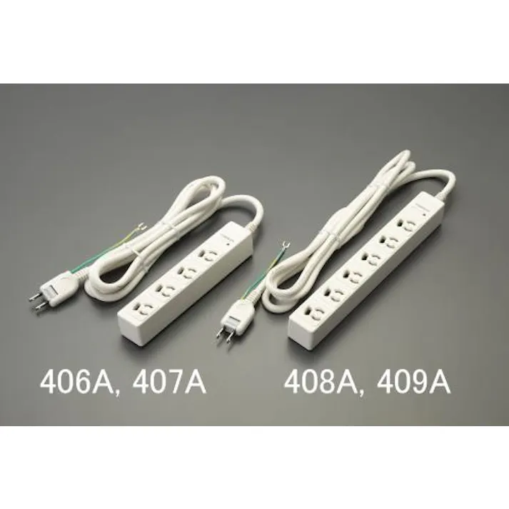 ヤザワコーポレーション タップ(抜け止め・雷サージ) AC125V/15Ax2m/6口 EA815GL-408A 4548745513400【別送品】