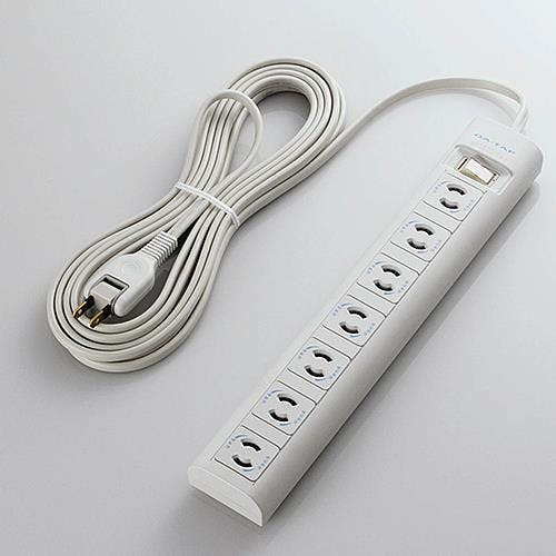 エレコム タップ(7口・雷サージ・マグネット付) AC125V/15Ax5m EA815GL-44BA 4548745500004【別送品】