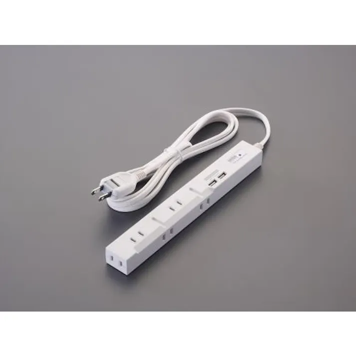 サンワサプライ タップ(USB充電ポート付) AC125V/14Ax2.0m EA815GM-207A 4550061402016【別送品】