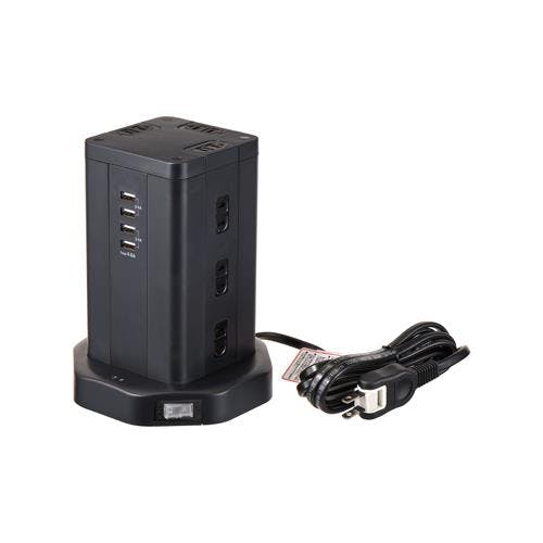 朝日電器(ELPA) タップ(12口/USBポート/タワー型) AC100V/14Ax2m EA815GN-61 4550061883440【別送品】