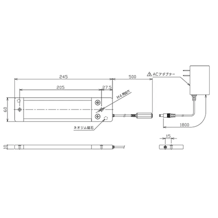 ESCO AC100-240V/ 6W 照明灯/LED(調光付) 屋内取付型照明器具 4550061575833 EA815LN-76(CDC)【別送品】