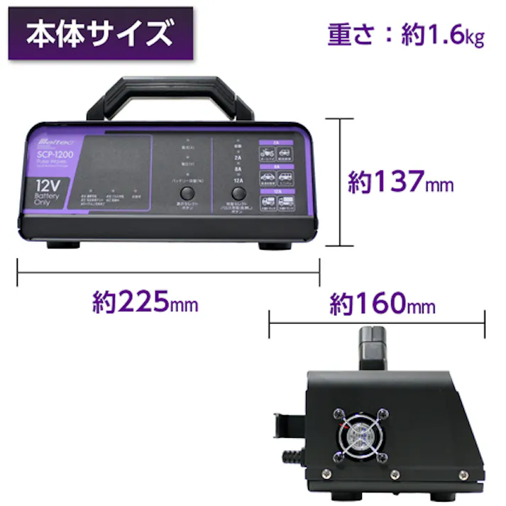 大自工業(Meltec) 自動パルス充電器 AC100V/6-140Ah EA815YA-45 4550061518632【別送品】