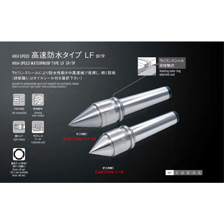 回転センター(高速防水タイプ) MT2/32.5mm EA817AN-12 4550061098288【別送品】