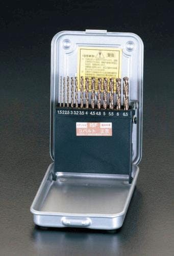 ストレートドリル(Co-HSS) 1.5-6.5mm/13本組 EA824BC-13 4518340321120【別送品】