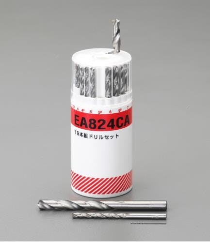 ドリルセット(19本組/HSS) 1.0-10.0mm EA824CA 4518340086104【別送品】