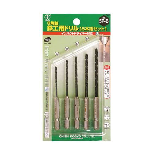 鉄工用ドリル(六角軸/HSS) 2.3-4.2mm/5本組 EA824CP-52 4550061083055