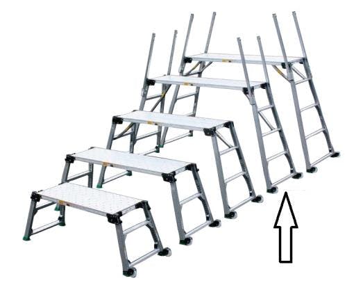 足場台(調整脚・キャスター付) 120-160cm EA905DF-4A 4518340024373【別送品】
