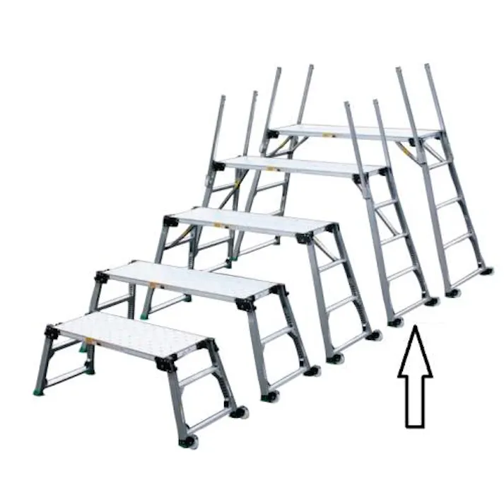 足場台(調整脚・キャスター付) 120-160cm EA905DF-4A 4518340024373【別送品】
