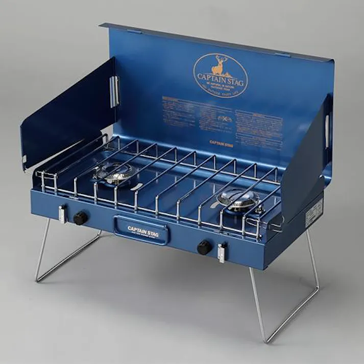 キャプテンスタッグ 640x330x490mm 2バーナー(カートリッジ式) 野営・キャンプ用品 4550061542804 EA913LF-2(CDC)【別送品】